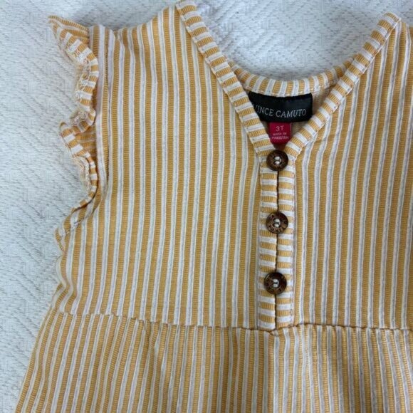 Vince Camuto Toddlers Size 3T Orange White Striped Preppy Dress Summer Cute Even - Picture 3 of 10
